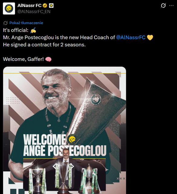 SZOK! Oto nowy trener Al-Nassr!
